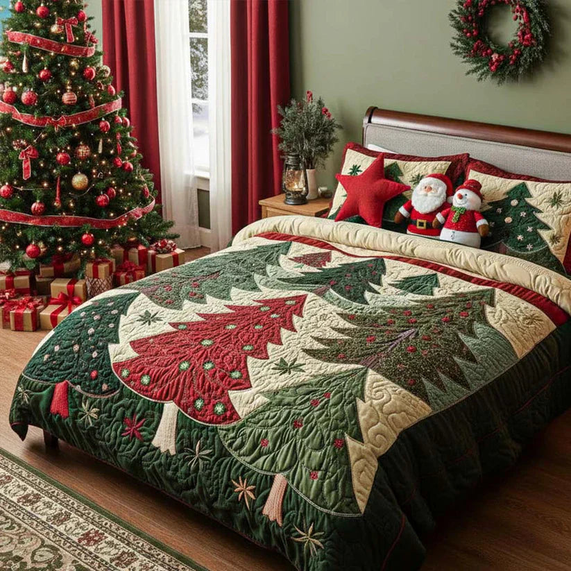 3-Piece Quilted Bed Linen Set - Les radosti
