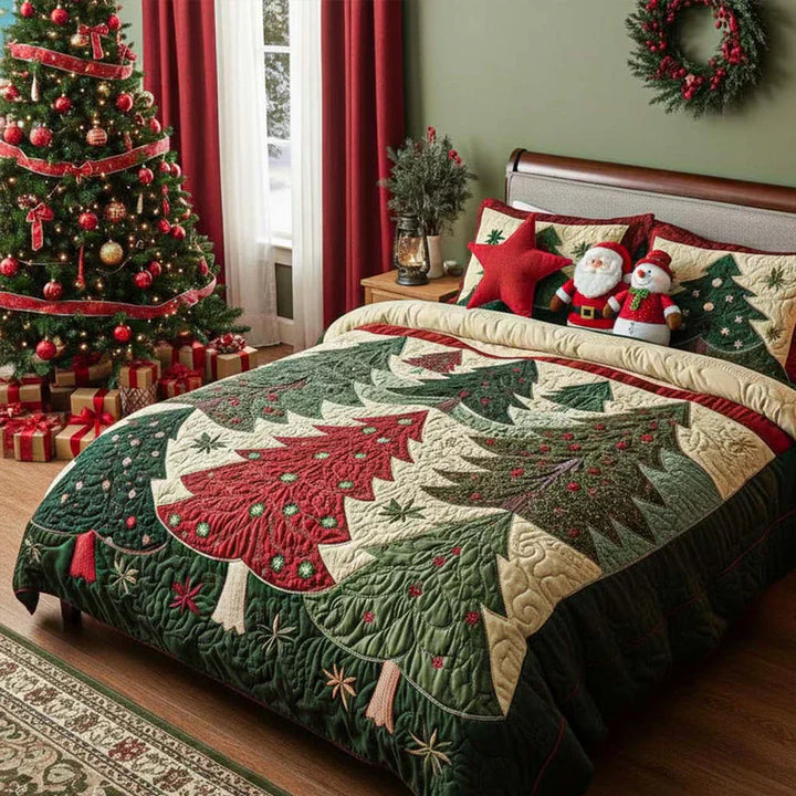 3-Piece Quilted Bed Linen Set - Les radosti