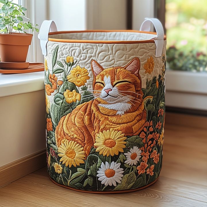 Quilted laundry basket with cats NCU0DDK612