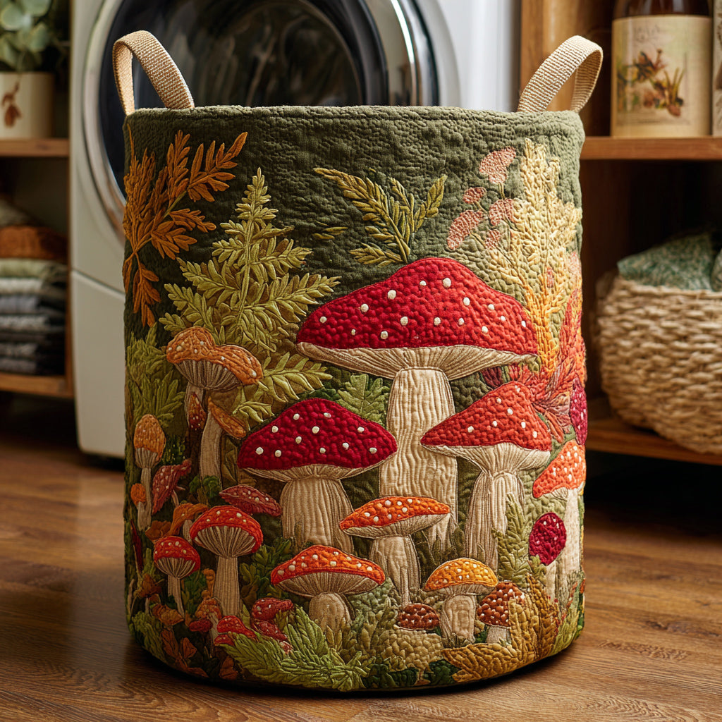 Quilted laundry basket with natural landscape NCU0HNH591