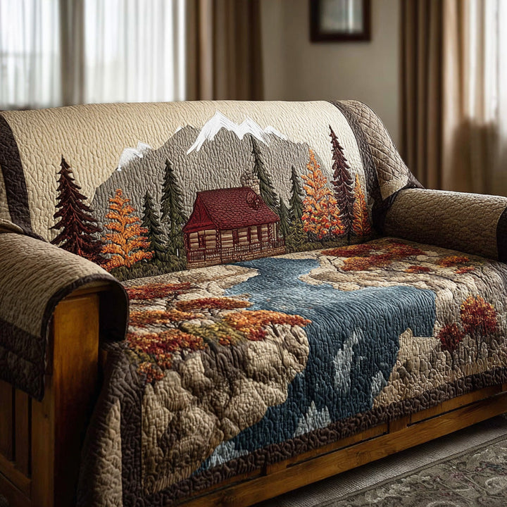 Quilted sofa cover with woodland pattern NCU0VT360