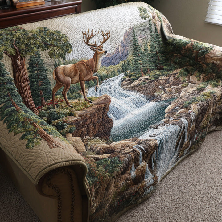 Quilted sofa cover with forest pattern NCU0VT360