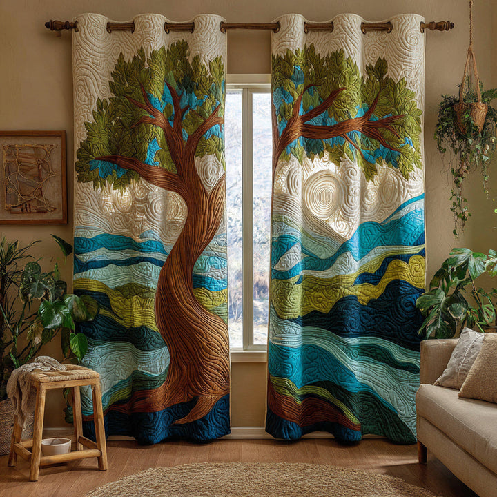 Quilted Forest of Life Tree Curtains NCU0HH1062