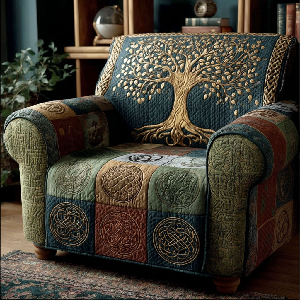 Quilted Sofa Cover with Serene Forest Landscape NCU0PT11287