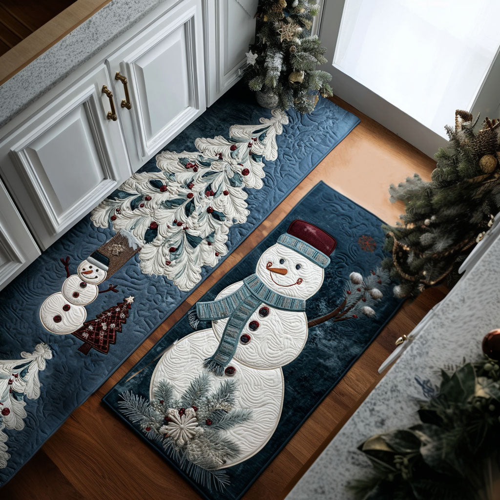 Winter Non-Slip Kitchen Rug with Snowy Details NCU0PT10151