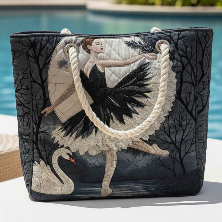 Elegant Ballerina quilted beach bag in large summer tote style
