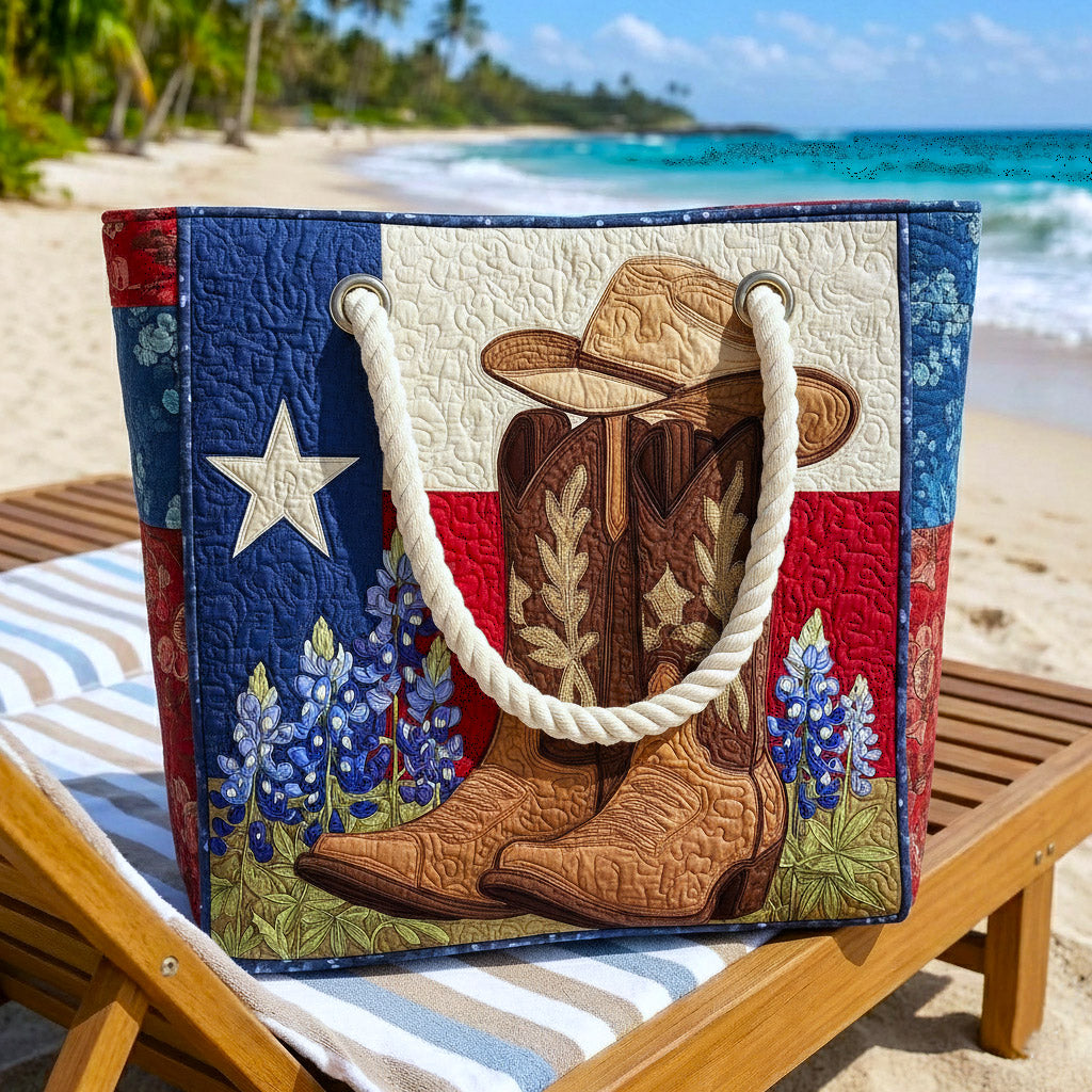 Texas Spirit quilted beach bag in large summer tote style