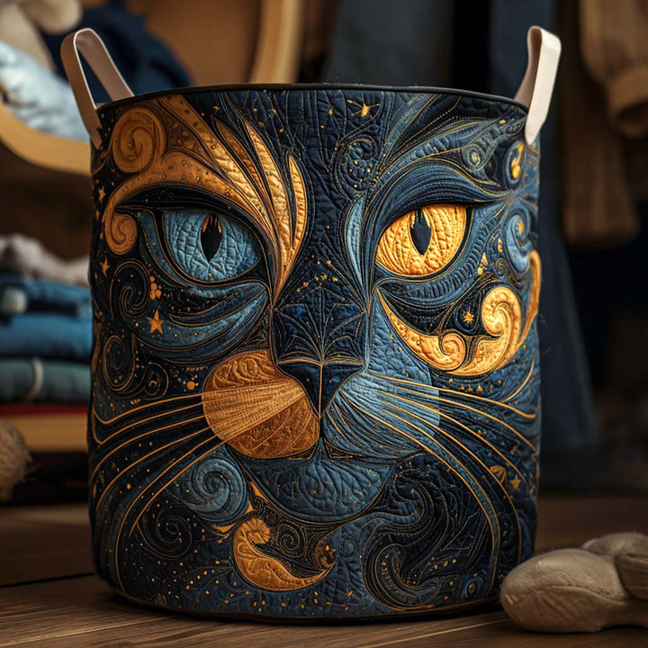 Quilted laundry basket with cats NCU0NNT1841