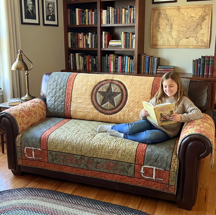 Quilted sofa cover with Texas star NCU0XD2128