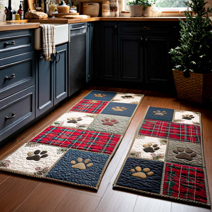 Non-slip kitchen rug with paw prints NCU0NT11386