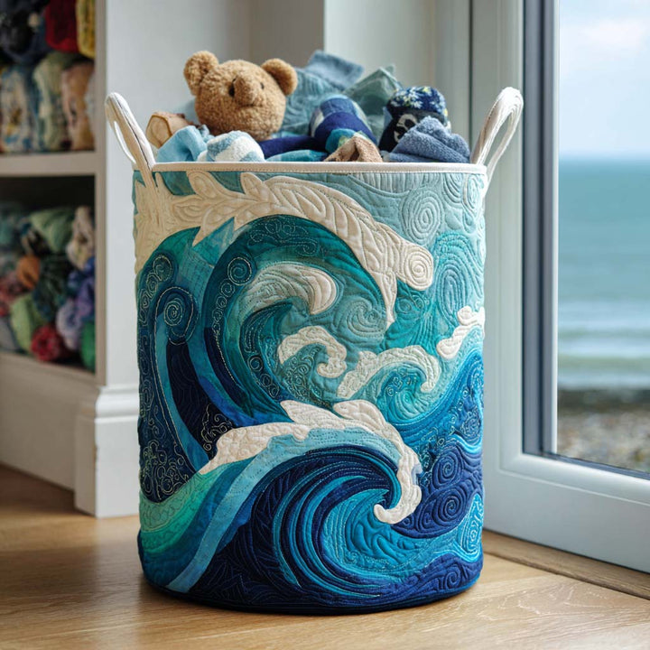 Quilted laundry basket with marine pattern NCU0QN008