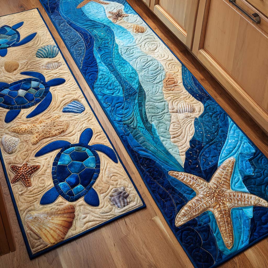 Non-slip kitchen rug with sea turtle NCU0NT11126