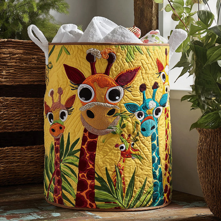 Quilted laundry basket with cute giraffe NCU0PTT981