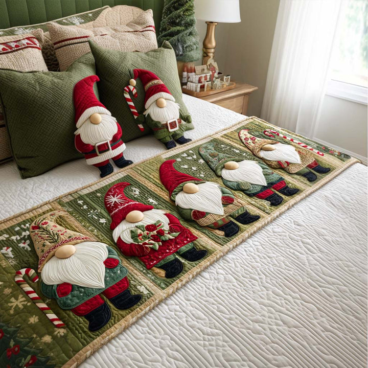 Quilted Bed Runner Gnome Gathering NCU0NT9603