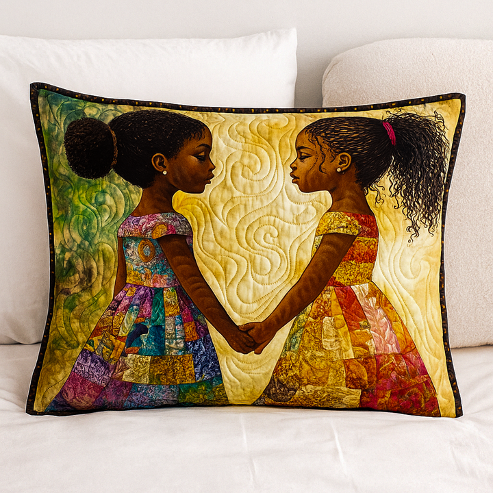 Quilted cushion cover with golden connection NCU0NT8070