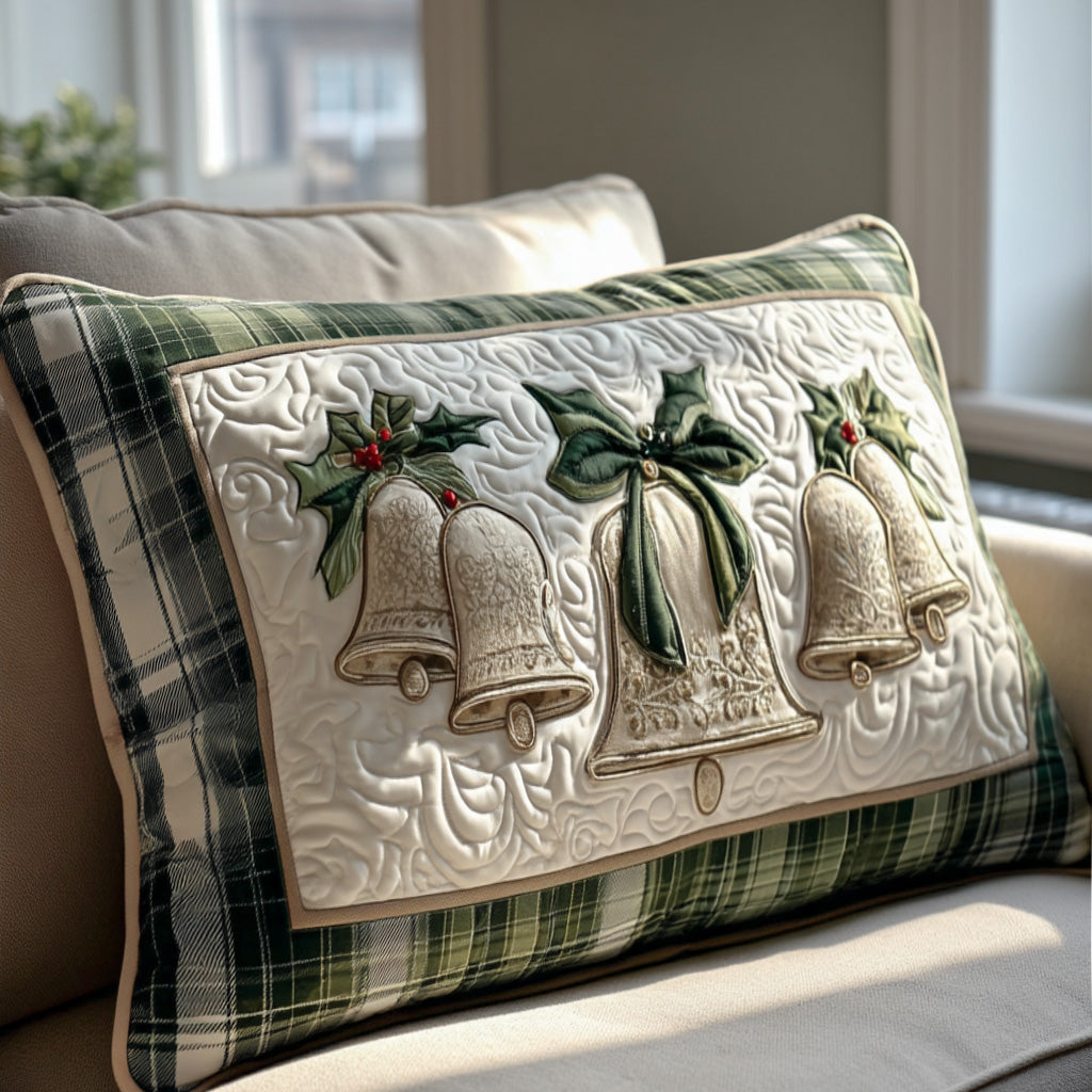 Quilted Cushion Cover with Golden Bells NCU0PT9093