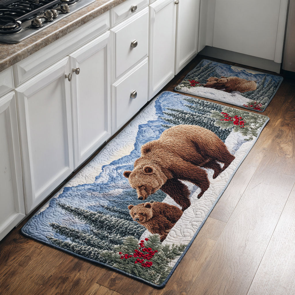 Non-slip kitchen rug with golden bear NCU0DK11673