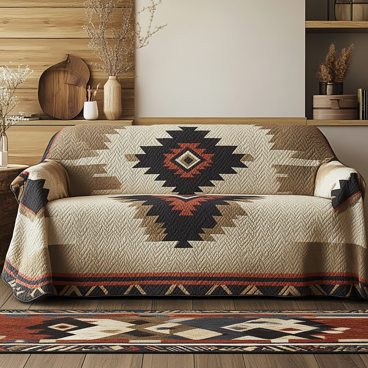 Quilted Sofa Cover with Golden Eco NCU0DK10831