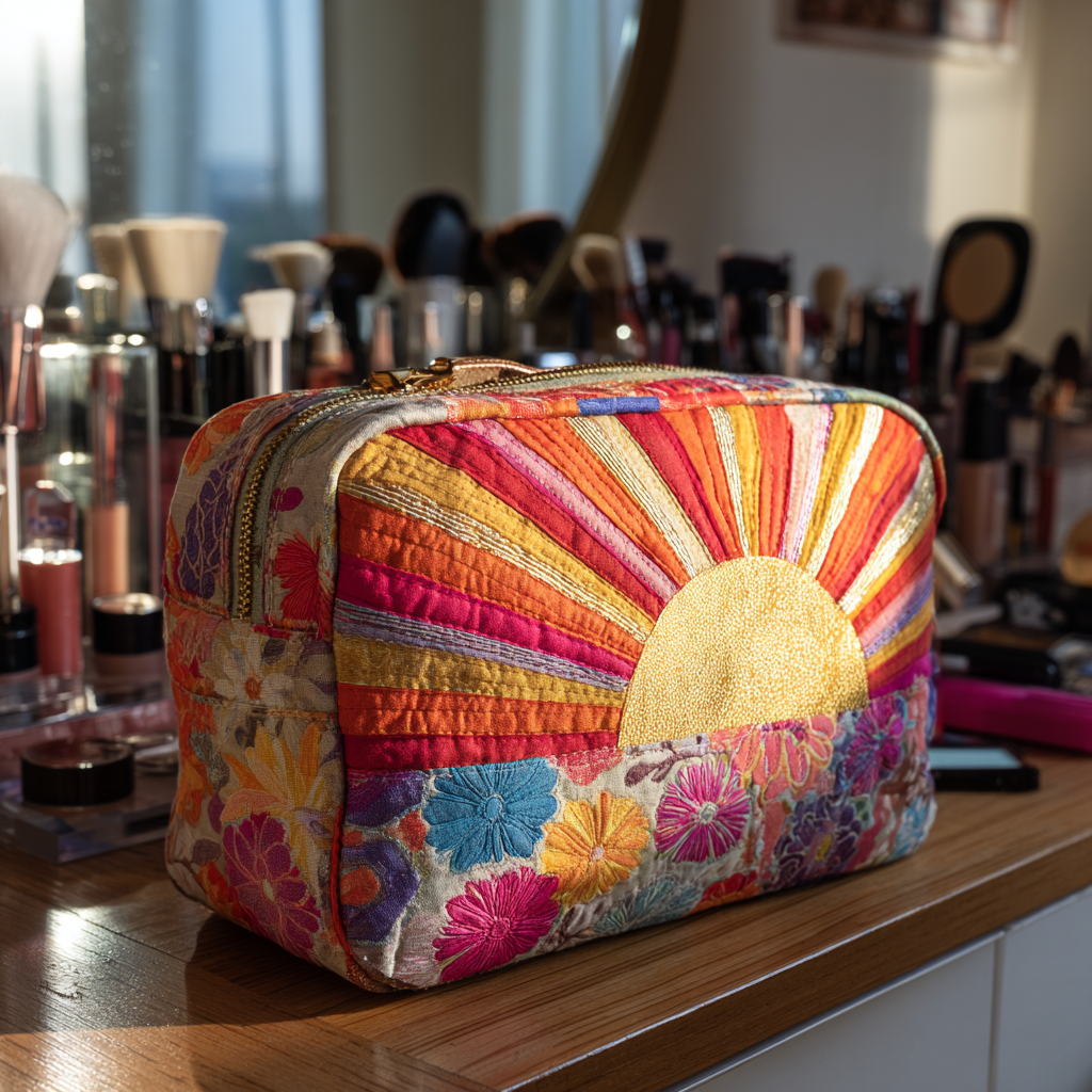 Quilted beauty case with golden horizon NCU0DK10294