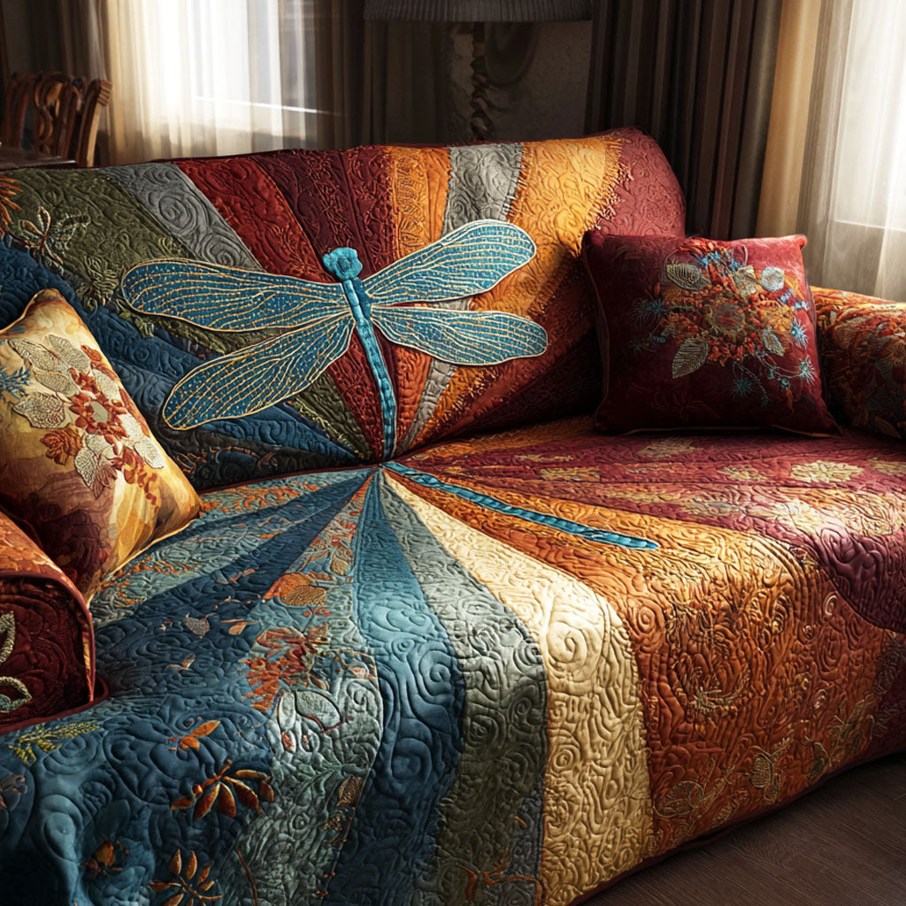 Quilted sofa cover with golden horizon NCU0TV775