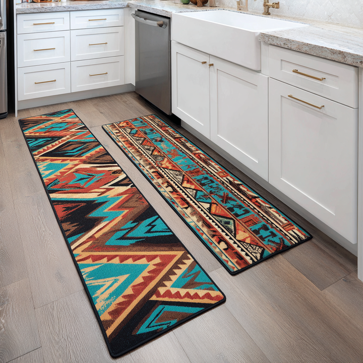 Non-slip kitchen rug with golden path NCU0DK10916