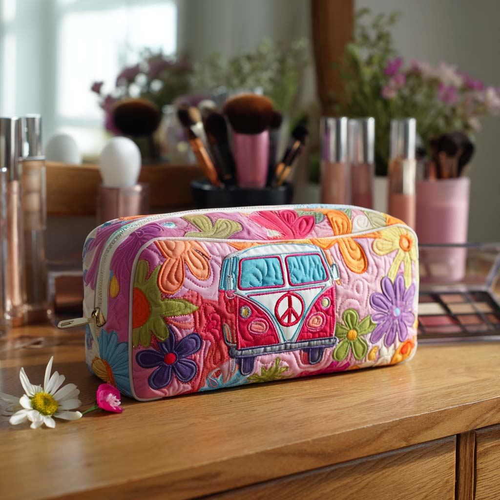 Quilted beauty case with retro floral van NCU0PT9430