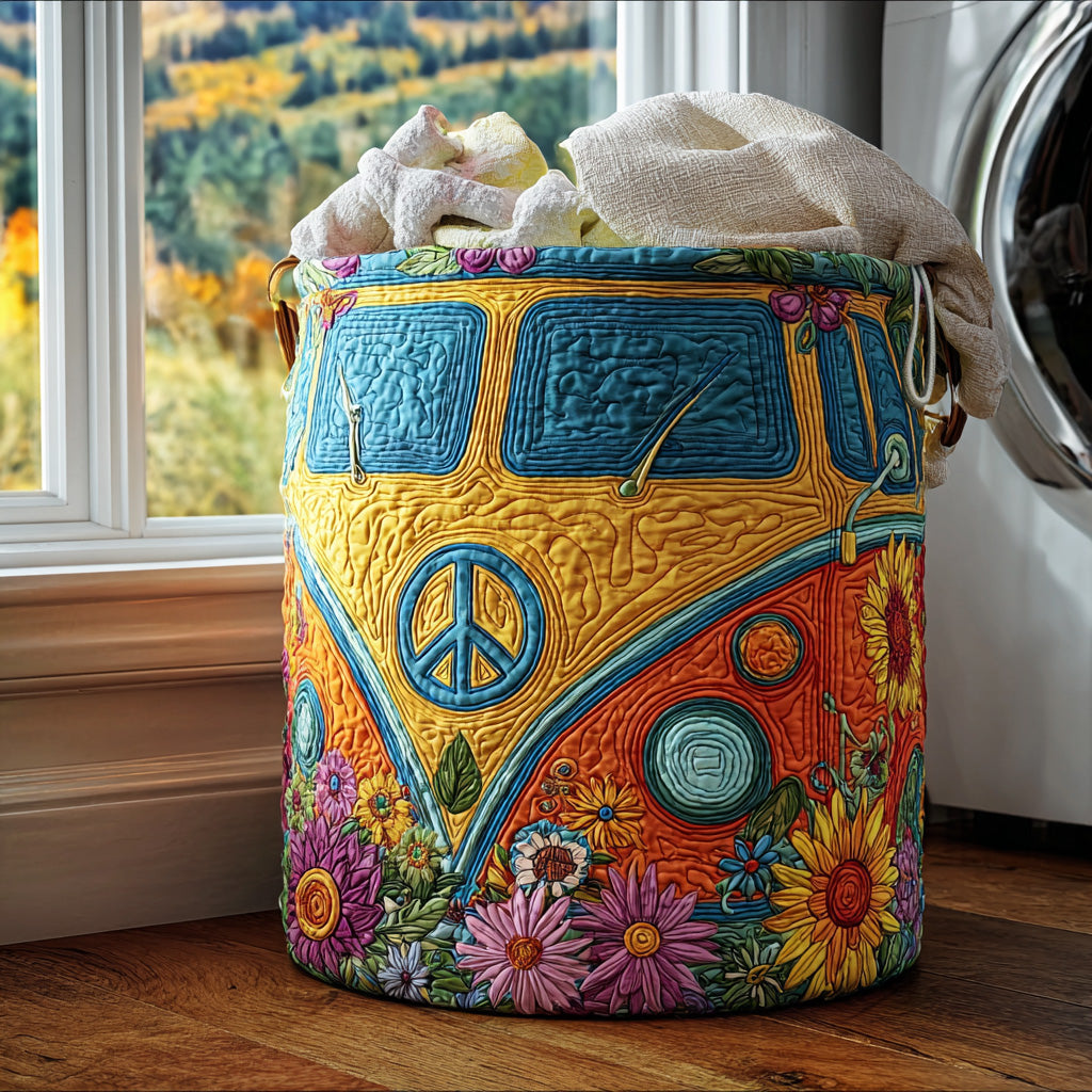 Colorful Quilted Laundry Basket in Hippie Style NCU0QN026