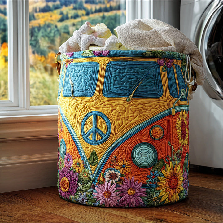 Colorful Quilted Laundry Basket in Hippie Style NCU0QN026