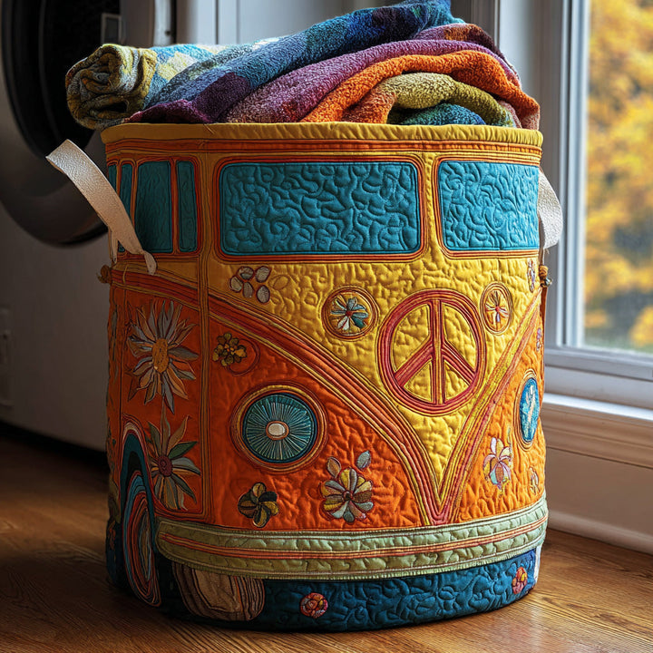 Colorful Quilted Laundry Basket in Hippie Style NCU0QN026