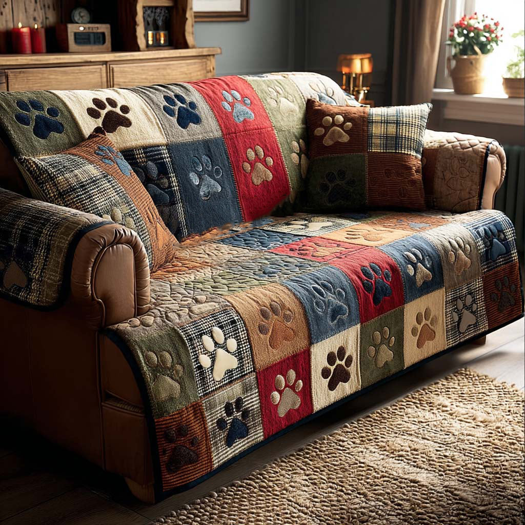 Quilted sofa cover with cheerful prints NCU0NT11190