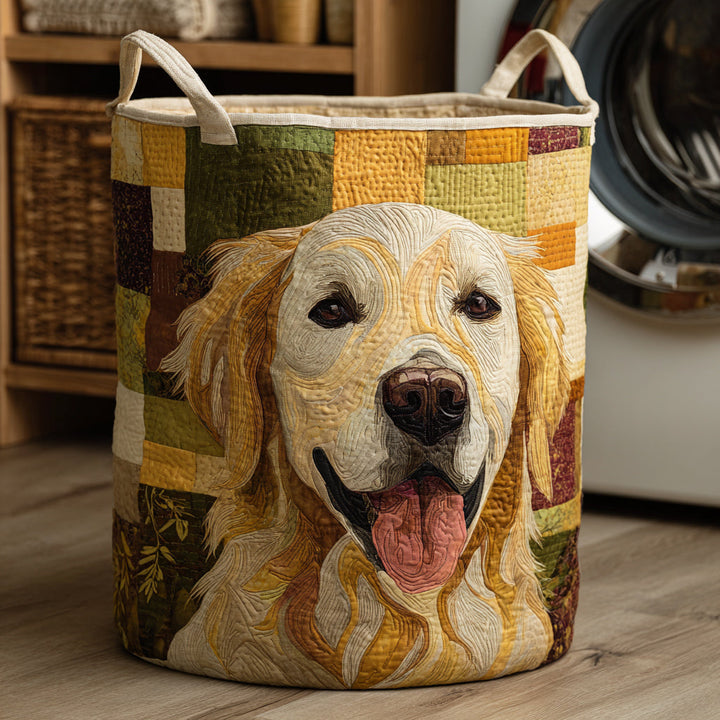 Quilted laundry basket with Golden Retriever NCU0HNH014