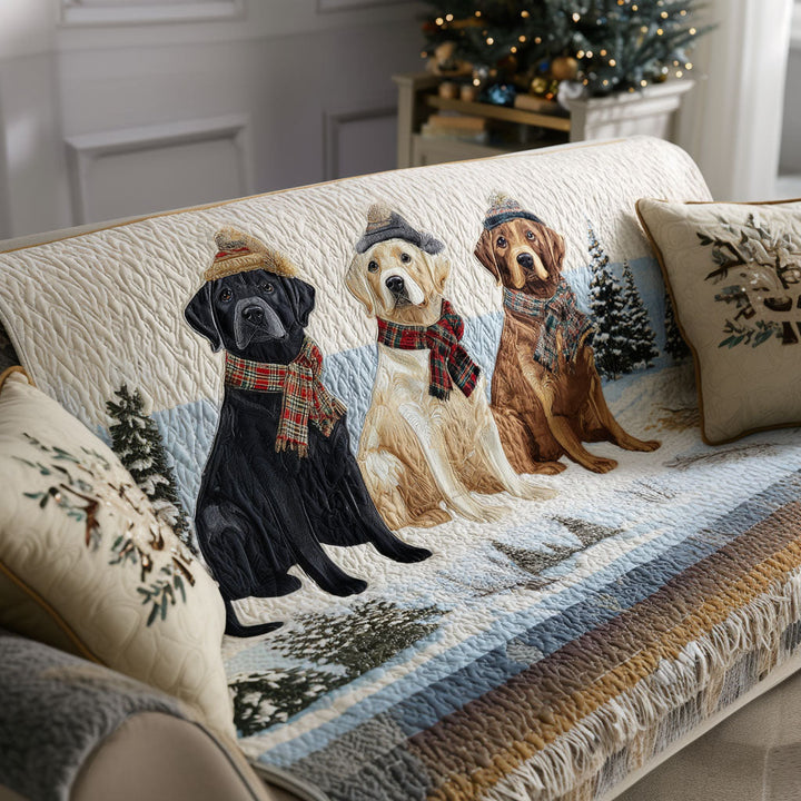 Quilted Sofa Cover with Labrador Retriever NCU0VT339