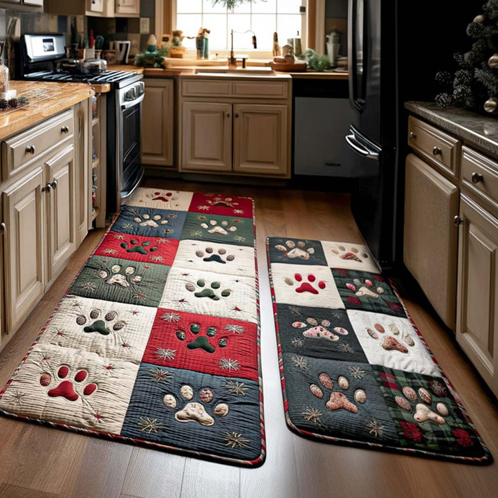 Non-slip kitchen rug with paw prints NCU0NT11387