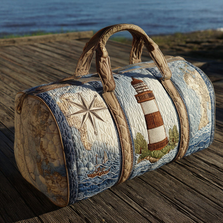 Quilted Travel Bag with Lighthouse on the Harbour NCU0PT9028