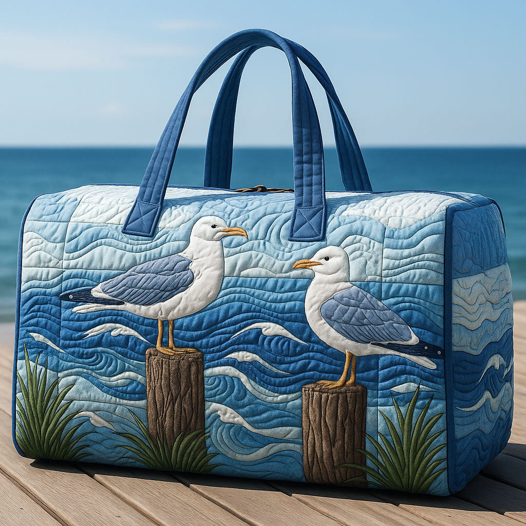 Quilted Travel Bag with Seagulls at the Harbour NCU0PT9029