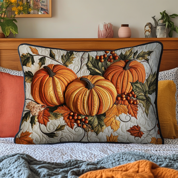 Quilted cushion cover with harvest blessing NCU0NT8354