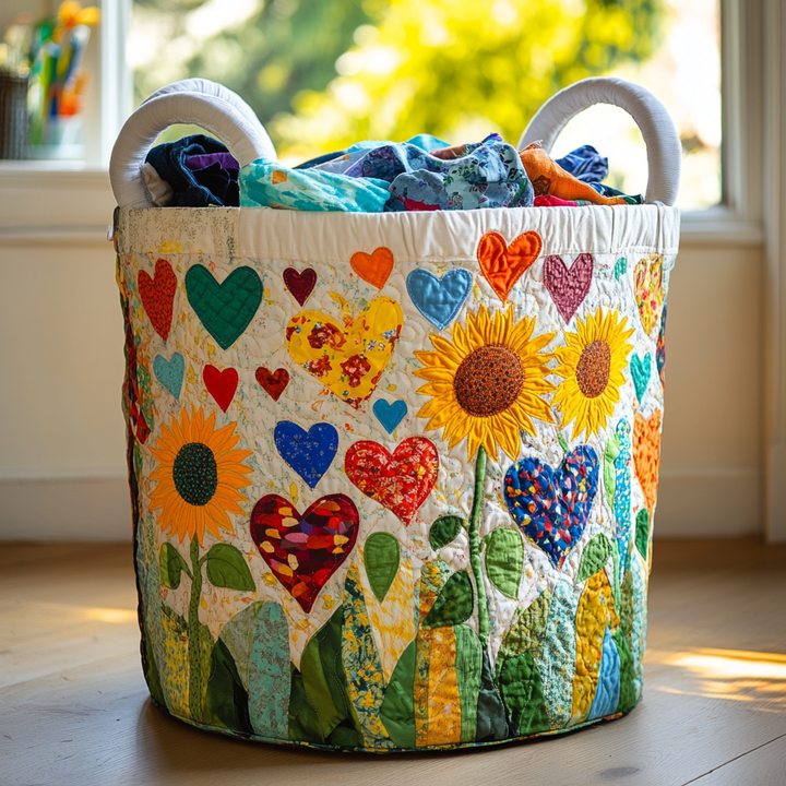 Quilted laundry basket in country style NCU0PVL400