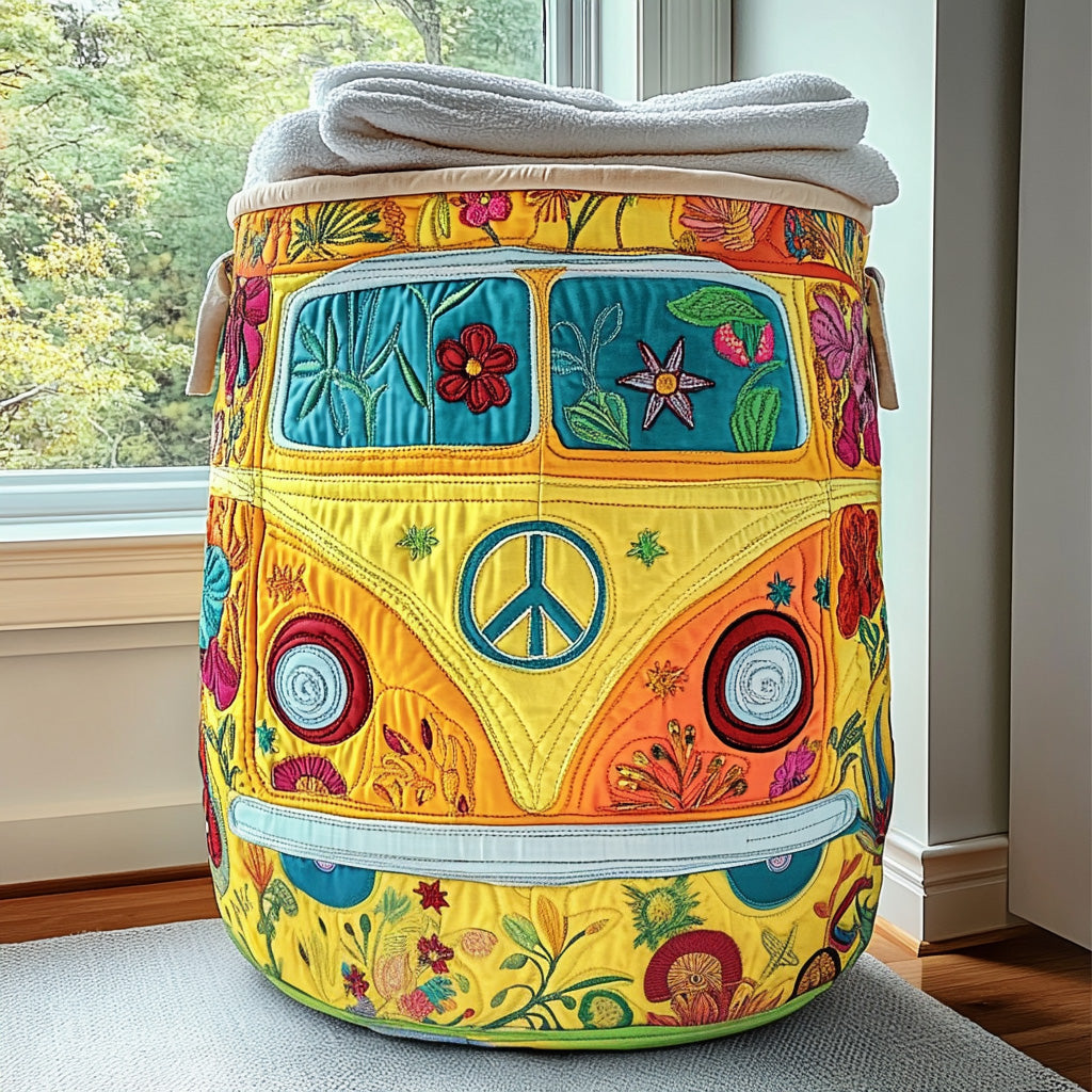 Colorful Quilted Laundry Basket in Hippie Style NCU0QN026
