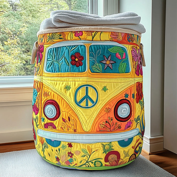 Colorful Quilted Laundry Basket in Hippie Style NCU0QN026