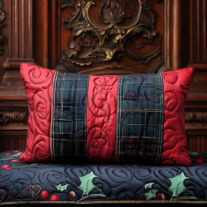 Quilted cushion cover with Christmas hearth NCU0PT10336