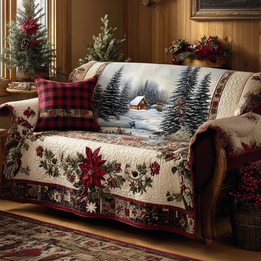 Quilted sofa cover with festive pattern NCU0NT10936