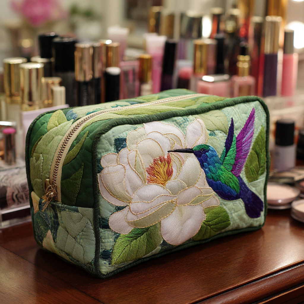 Quilted beauty case with hummingbirds NCU0DK10215
