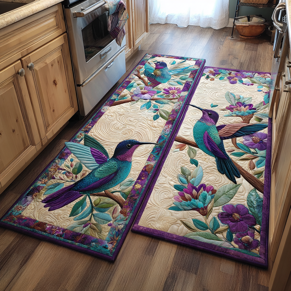 Non-slip Kitchen Rug with Delicate Hummingbird NCU0DK11065