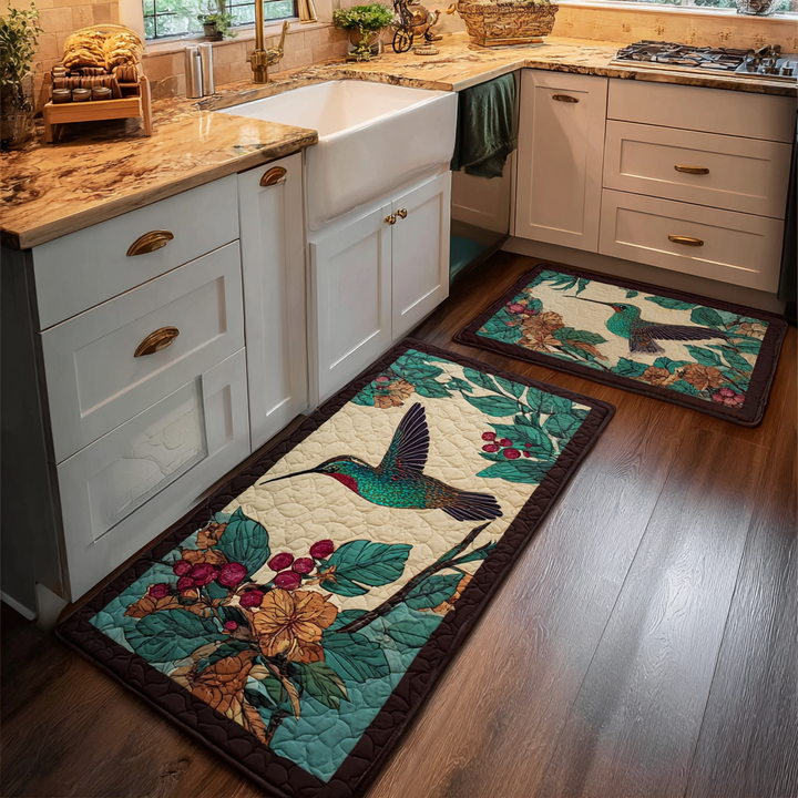 Non-slip kitchen rug with delicate hummingbird NCU0DK10908