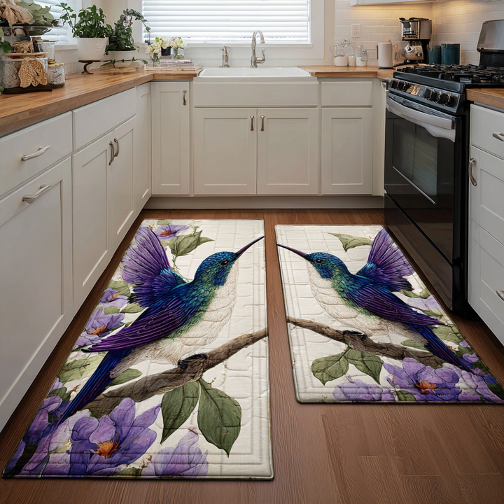 Non-slip kitchen rug with delicate hummingbird NCU0DK10911
