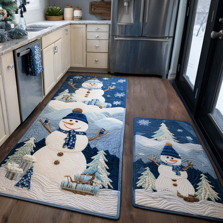 Winter Non-Slip Kitchen Mat with Snowy Details NCU0NT10916