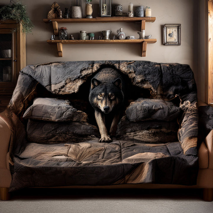 Quilted sofa cover with wild nature NCU0PT9725