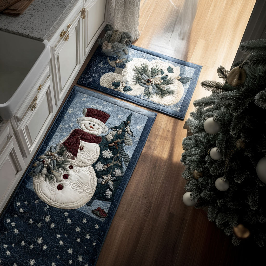 Winter Non-Slip Kitchen Mat with Snowman NCU0PT10154