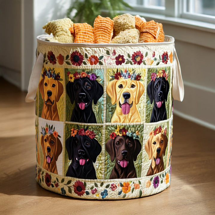 Quilted laundry basket with Labrador NCU0PTT1254