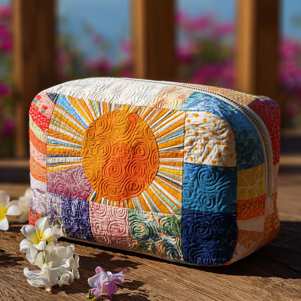Quilted beauty case with delicate sun NCU0PT9291